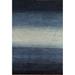 Striped Blue Gabbeh Oriental Area Rug Hand-knotted Wool Carpet - 4'11" x 6'8"