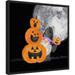 Gnomes of Halloween V-Pumpkins by Tara Reed Canvas Art Framed - Sylvie Black