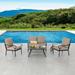 Patio Festival 4-Piece Outdoor Metal Loveseat Conversation Set