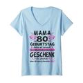 Damen 80 Jahre alt Oma Mama 80. Geburtstag Sprüche lustig Frauen T-Shirt mit V-Ausschnitt