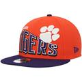 Men's New Era Orange Clemson Tigers Two-Tone Vintage Wave 9FIFTY Snapback Hat