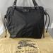 Burberry Bags | Burberry Black Nylon Black Leather Trim Big Tote Bag | Color: Black/Silver | Size: Approx. 14.5'' H X 14'' W X 3'' D