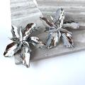 Anthropologie Jewelry | New ~ Anthropologie Oversized Silver Flower Earrings | Color: Silver | Size: Os