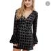 Free People Dresses | Free People Back To Black Embroidered Lace Mini Dress Size 6 | Color: Black | Size: 6