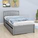 Red Barrel Studio® Twin Size 2 Drawers Platform Bed Frame w/ Headboard Wood in Gray | 37 H x 41 W x 79 D in | Wayfair