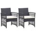 Red Barrel Studio® vidaXL Patio Chairs Outdoor Patio Dining Chair w/ Cushions Poly Rattan Wicker/Rattan in Black | Wayfair