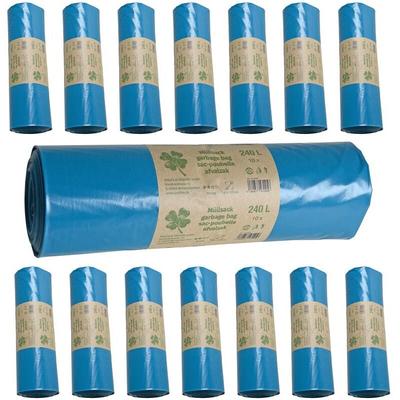 Estexo - Müllsäcke Abfallsäcke Müllbeutel 240 l Mittelstark 15 Rollen Blau Mülltüte Image
