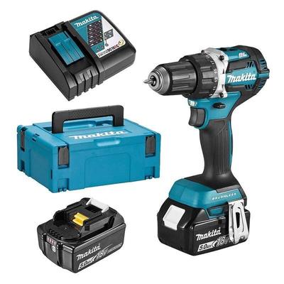 Ddf 484 rtj Akku Bohrschrauber brushless 18V 54Nm + 2x Akkus 5,0Ah + Ladegerät im Makpac - Makita Image