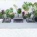 LeisureMod Alpine Poly 4-Piece Patio Conversation Set with Cushions