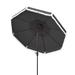 SAFAVIEH Outdoor Living Milan Fringe 9Ft Double Top Crank Umbrella.