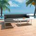 vidaXL 4 Piece Patio Lounge Set with Cushions Aluminium Black