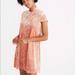 Madewell Dresses | Madewell Nwt Crushed Velvet Mockneck Dress Tie Back Size Medium | Color: Orange/Pink | Size: M