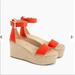 J. Crew Shoes | J Crew Orange Leather Platform Espadrille Sandals Size 12 | Color: Orange | Size: 12