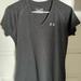 Under Armour Tops | Charcoal Gray Under Armour Short Sleeve V-Neck Athletic Shirt | Color: Gray | Size: S