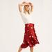 Free People Skirts | Free People Red The Heart Of The City Floral Wrap Ruffle Skirt | Color: Red/White | Size: 0