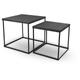 Kaya - Lot de 2 tables d'appoint - Noir - 40x40x40cm et 35x35x35cm - Noir