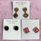 Kate Spade Jewelry | 3 Kate Spade Stud Earrings Bundle | Color: Black/Pink | Size: Os