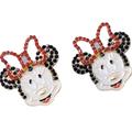 Disney Jewelry | Minnie Mouse Red And Black Rhinestone Stud Earrings - New | Color: Black/Red | Size: Os