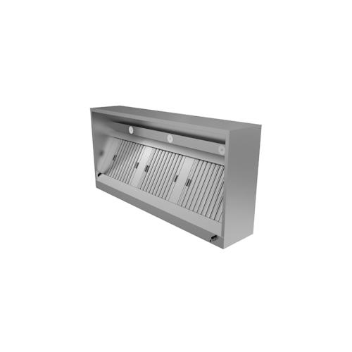 Gastro Dunstabzugshaube Wandhaube Kastenform Edelstahl 1500x950x400 mm Filter uLED Spots