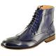 My Perfect Pair Men's Italian Style Leather Lined Chelsea Ankle Chukka Brogue Boots, Navy UK Size 10 / EU Size 44