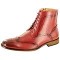 My Perfect Pair Men's Italian Style Leather Lined Chelsea Ankle Chukka Brogue Boots, Burgundy UK Size 9 / EU Size 43