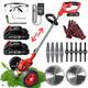 Cordless Weed Eater, Battery Powered Weed Wacker, Rechargeable Grass Trimmer Handheld Lawn Mower With Remaining Power Display Screen, Retractable And Foldable Brush Cutter For Garden & Yard