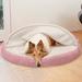 Archie & Oscar™ Elnora Faux Sheepskin Hooded Dog Bed Polyester/Memory Foam in Pink | 3 H x 44 W x 44 D in | Wayfair