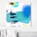 Orren Ellis Dream w/ Me II by Ruth Fromstein - Floater Frame Painting on Canvas in Blue/Green/White | 24 H x 1.5 D in | Wayfair