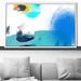 Orren Ellis Dream w/ Me II by Ruth Fromstein - Floater Frame Painting on Canvas in Blue/Green/White | 31.5 H x 51.5 W x 2 D in | Wayfair