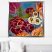 Red Barrel Studio® Spring Bouquet I - Floater Frame Painting on Canvas in Blue/Orange/Red | 27.5 H x 27.5 W in | Wayfair