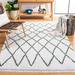 Green/White 120 x 96 x 1.1 in Indoor Area Rug - Foundry Select Geometric Area Rug in Ivory/Green Polyester/Cotton | 120 H x 96 W x 1.1 D in | Wayfair