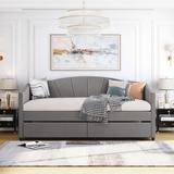 Willa Arlo™ Interiors Twin Daybed Wood in Gray | 37 H x 42.5 W x 81 D in | Wayfair 4BF5050F348F4C3ABEB3BD3A5768BD6C