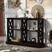 Console Table with 3-Tier Open Storage Spaces & X-Shape Solid Wood Legs, Narrow Sofa Entry Table for Living Room, Entryway