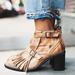 Free People Shoes | Free People Kiltie Fringe Tan Brown Leather Ankle Boots Booties Size 38 | Color: Brown/Tan | Size: 38eu