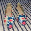 J. Crew Shoes | J Crew Rare Tie Dye D’orsay Flats Sz 6 1/2 Model F1301 | Color: Blue/Pink | Size: 6.5