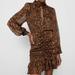 Zara Dresses | New Zara Ruched Animal Snake Print Mini Dress | Color: Brown/Tan | Size: Xs