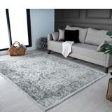 Luxe Weavers Euston Collection 8060 Silver 9x12 Modern Oriental Area Rug - Luxe Weavers 8060 Silver 9x12