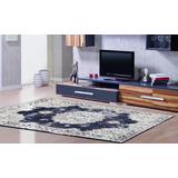 Luxe Weavers Victoria Collection 4678 Navy 5x7 Modern Oriental Area Rug - Luxe Weavers 4678 Navy 5x7