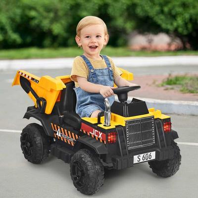 Costway - 12V Kindertraktor Elektrotraktor Kinderwagen Kinderfahrzeug mit elektrischen Image