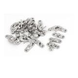 Jewelry Case Box Left Latch Hook Hasp Catch Lock Silver Tone 10pcs - Silver Tone