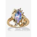 Women's Aurora Borealis Crystal Ring by Woman Within in Yellow Gold (Size 9)