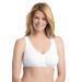 Plus Size Women's Glamorise® Front-Close Lace Back Bra by Glamorise in White (Size 36 DD/F)