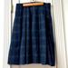Burberry Skirts | Burberry Brit 100% Wool Navy Plaid Midi Skirt | Color: Blue | Size: Eu 40 / Us 8
