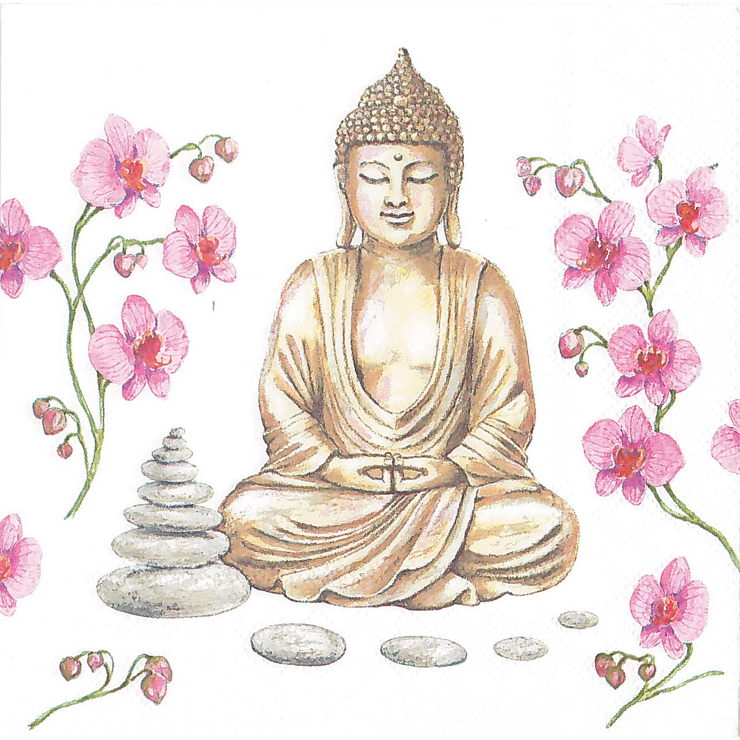 Papierservietten Buddha, 33 x 33 cm, 20 Stück Image
