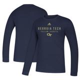 Men's adidas Navy Georgia Tech Yellow Jackets Amplifier Long Sleeve T-Shirt