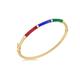 Tuscany Silver Women's Sterling Silver Yellow Gold Plated 3mm-4mm Red Blue and Green Enamel Bangle