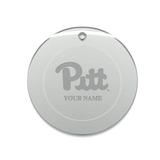 Pitt Panthers Personalized 3'' Round Glass Ornament
