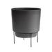 Latitude Run® Tiney Modern Elevated Planter Pot w/ Metal Stand Resin/Plastic/Metal in Gray/Black | 6 D in | Wayfair