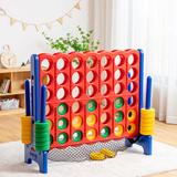 Costway 4-to-score Giant Game Set 4-in-a-row Connect Game Plastic in Blue/Red | 41 H x 47 W x 16.5 D in | Wayfair SP37596BL