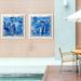 Picture Perfect International " Palm Design" 2 Piece Outdoor Art Print On Silver Aluminum Metal in Blue | 37.5 H x 75 W x 1 D in | Wayfair